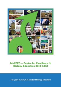 Picture of the front cover of bioCEED's end report entitled "ten years in pursuit of excellent biology education.